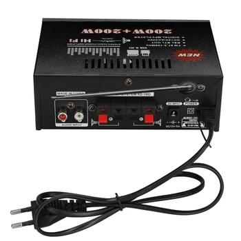

12V/ 220V Amplifier Mini 2CH LCD Display HIFI Audio Power Bluetooth Amplifier FM Radio Portable Car Home 400W Audio Amplifier