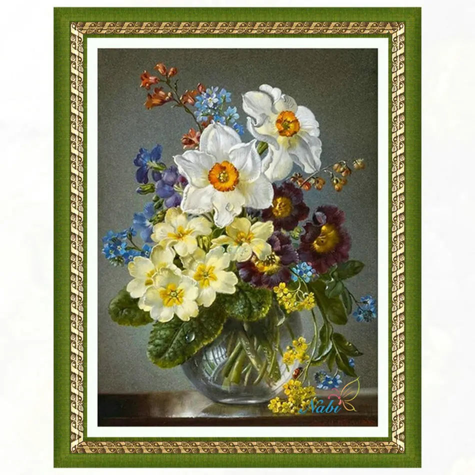 

Square diamond mosaic painting diamond embroidery cross stitch Vase flower - 5d diy full crystals beadwork set 341KK