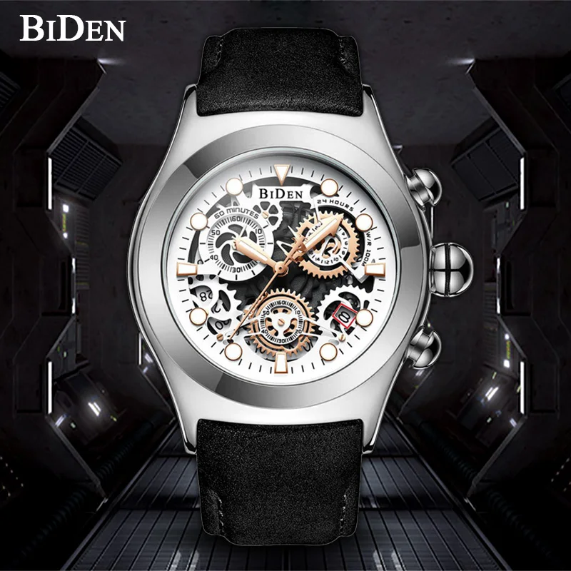 BIDEN-Fashion-Special-3D-Gear-Dial-Mens-Quartz-Watches-Men-Leather-Strap-Chronograph-Sport-Analog-Wristwatch (4)