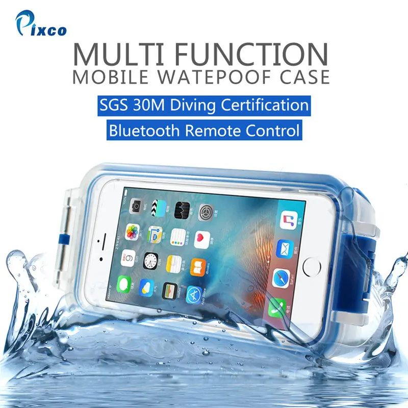 

Pixco for iPhone X 6 7 plus 8 case, 30M Bluetooth Waterproof Diving Case remote Suit For Iphone 4.7 5.5 inch LCD screen