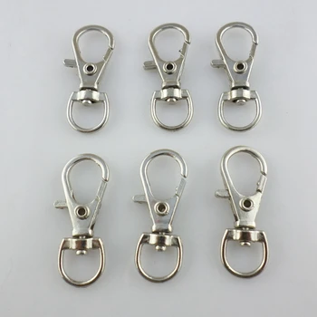 

20pcs Plated Silver Lobster Swivel Clips Clasps Switch Key Ring Hook Findings Keychain 11x31mm