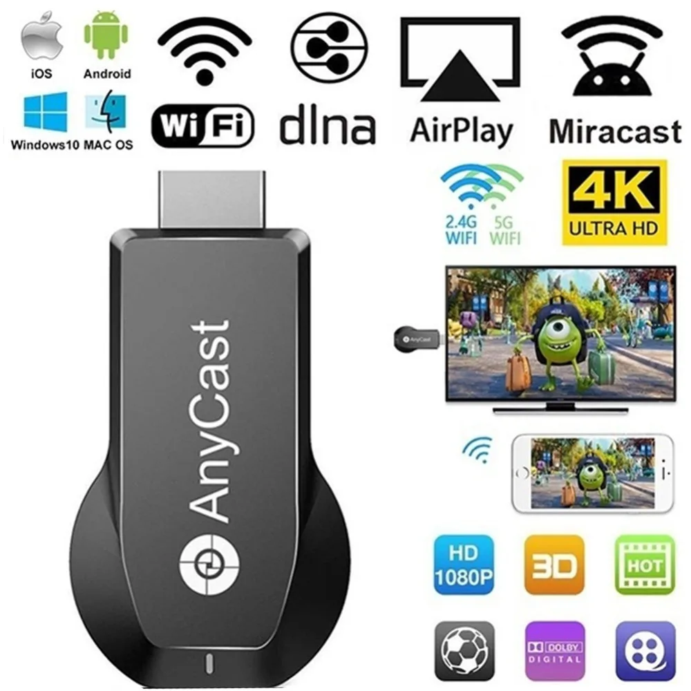 2,4 г Anycast m2 Ezcast Miracast любой литой беспроводной DLNA AirPlay зеркало HDMI ТВ-карта Wi Fi дисплей Dongle приемник для IOS Android