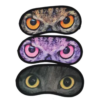 

Animal Cat-Image Printed Cartoon Eye Sleep Masks Travel Aid Comfortable Sleeping Blindfold Rest Eyeshade Random Style