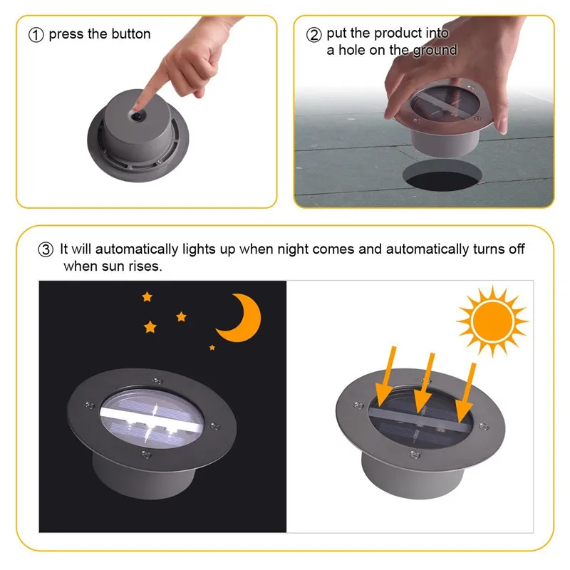 Hi-Lumix 1 шт. на солнечных батареях подземное Освещение Алюминий 3 светодиода для наружной уличной подъездной дорожки садовый забор ландшафтное украшение