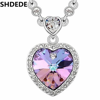 

SHDEDE Heart Necklaces Pendants Crystal from Swarovski Elements Vintage Fashion Jewelry For Women -10800