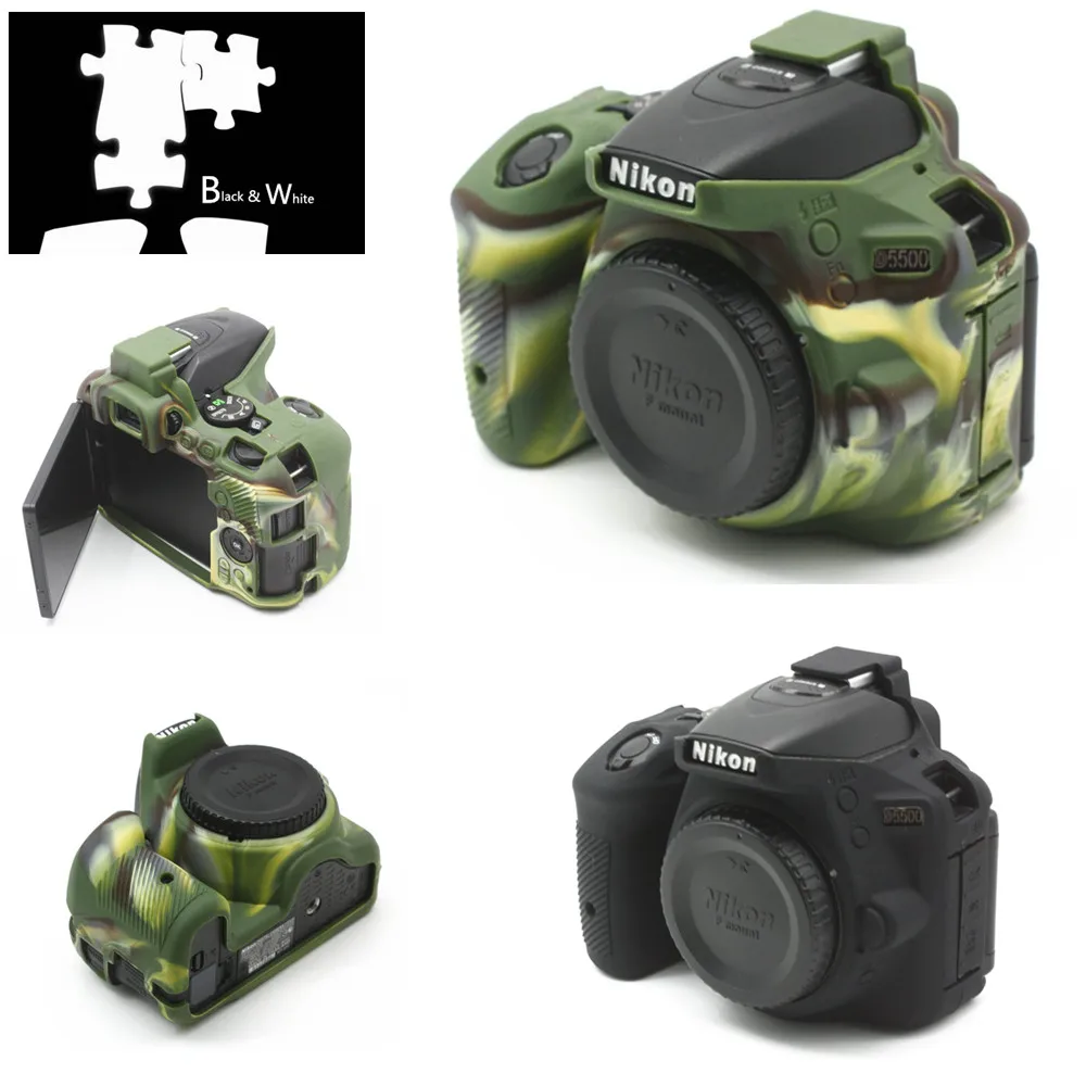 Силиконовая кожа брони чехол для корпуса протектор Nikon D5500 D5600 только камеры