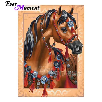 

Ever Moment Diamond Painting Handmade Horse Jewelry Picture Of Rhinestone Square Decoration Diamond Embroidery Mosaic 3F1160