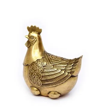 

Brass Copper chicken hen laying golden eggs Zhaocaijinbao good luck promote marriage couples