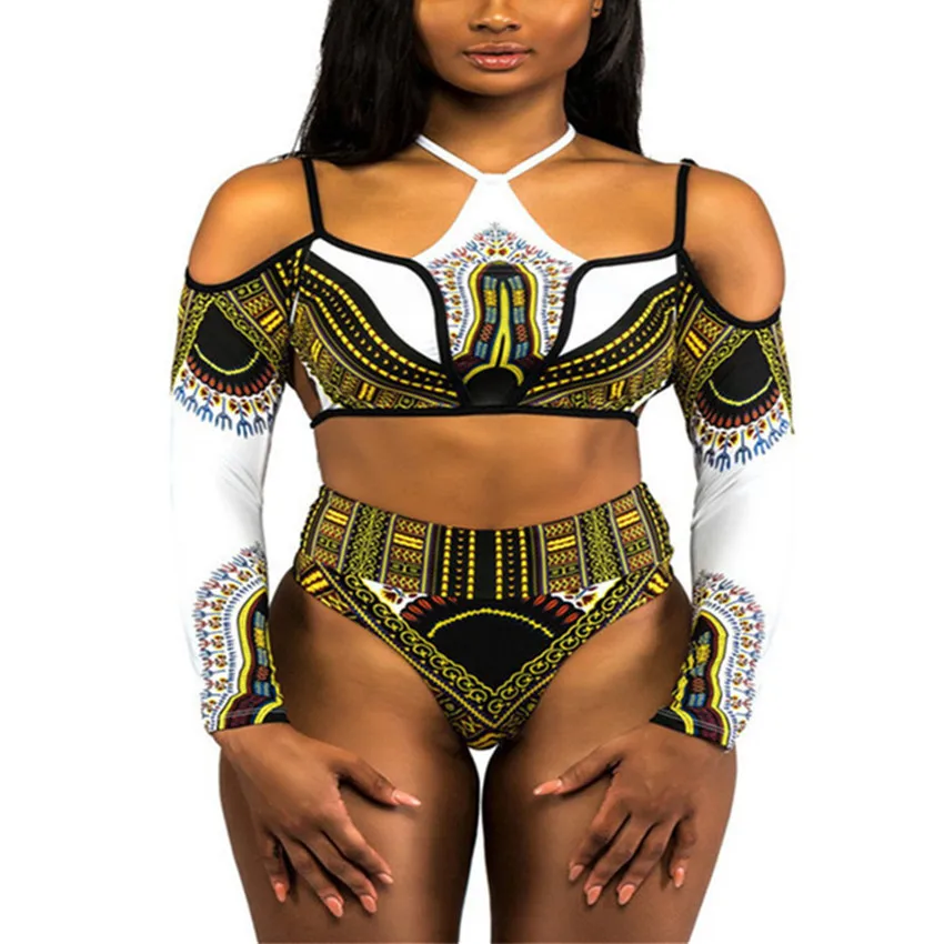 long sleeve high waisted swimsuit plus size