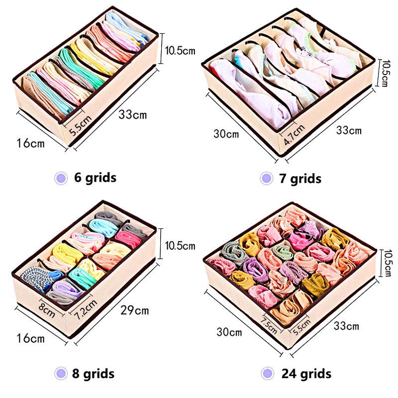 Foldable Organizer For Underwear Bra Socks Storage Box Multi Size Storage Bag Underwear Organizer Drawer Divider 5