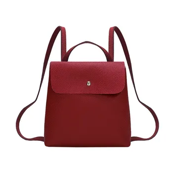 

Youth Leather Backpacks for Teenage Girls Female School Fshion Women Girl Pure Color Leather Mini School Bag Backpack Shoulder