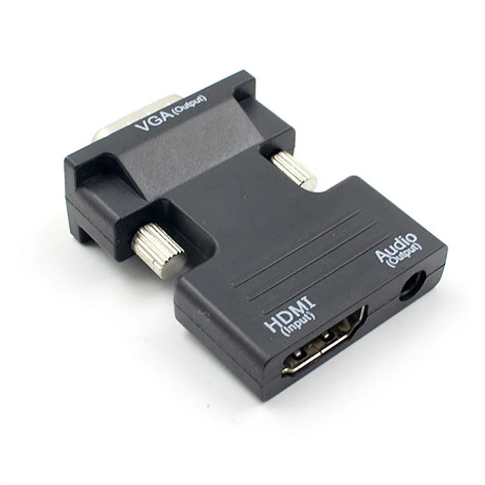 1080P HDMI Женский VGA Мужской конвертер адаптер+ аудио кабельный ключ доступа 3,5 мм стерео поддерживает 720 P/1080i/1080 P 56