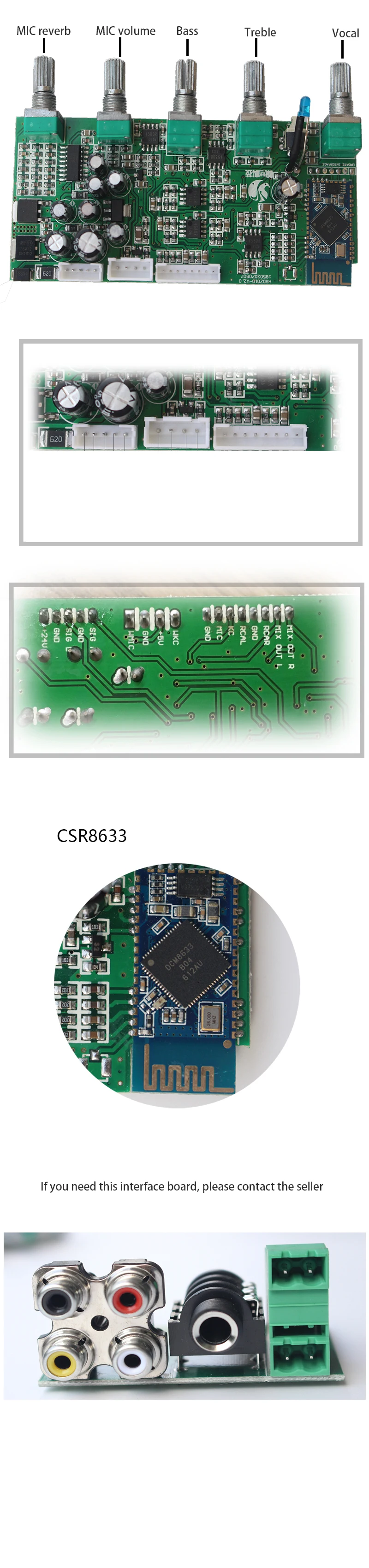 2,0 канальный предусилитель усилитель тон доска сабвуфер с CSR Bluetooth проводной микрофон/беспроводной микрофон