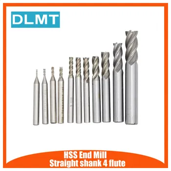 

1PC HSS CNC Straight Shank 4 Flute End Mill Cutter Drill Bit Metalworking Tool 1.5/2.5/5/7/9/11/13mm for Milling Machine