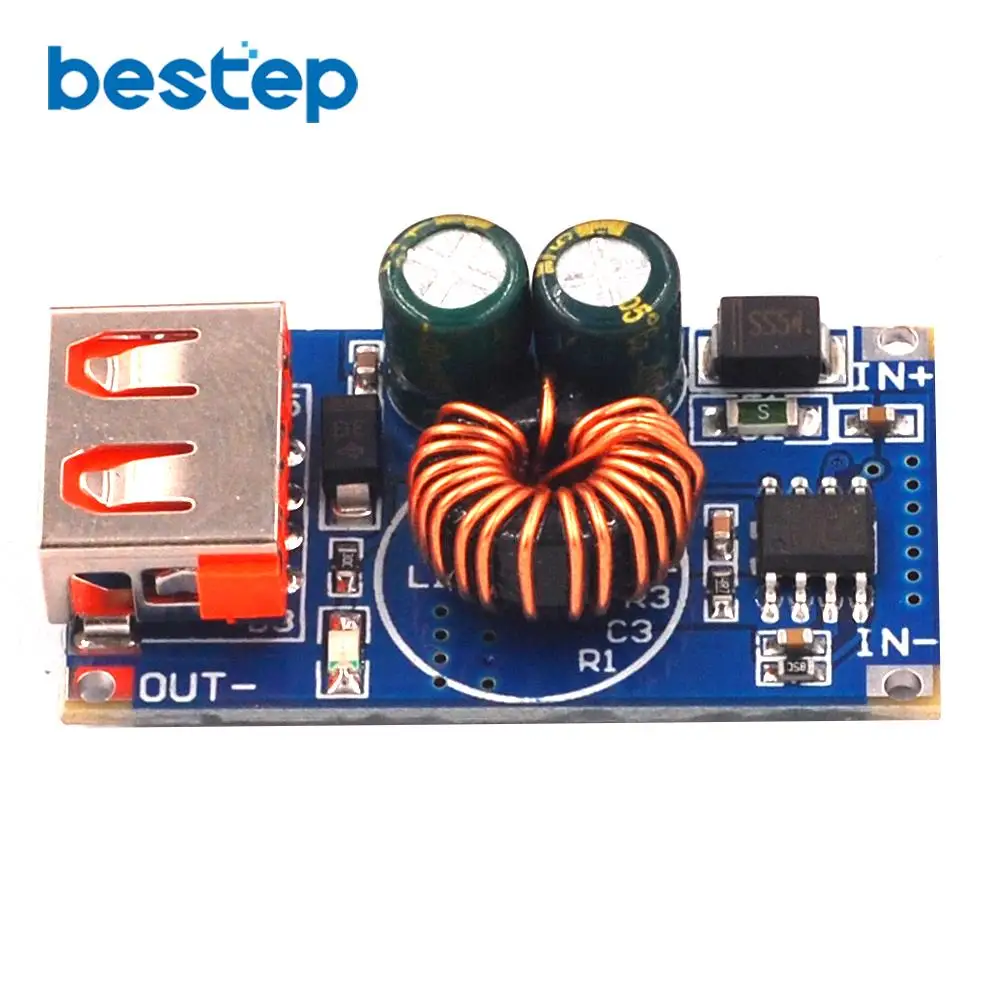 USB конвертер QC3.0 QC2.0 понижающий модуль зарядки 6 32 В 9 12 24 для быстрой печатная плата