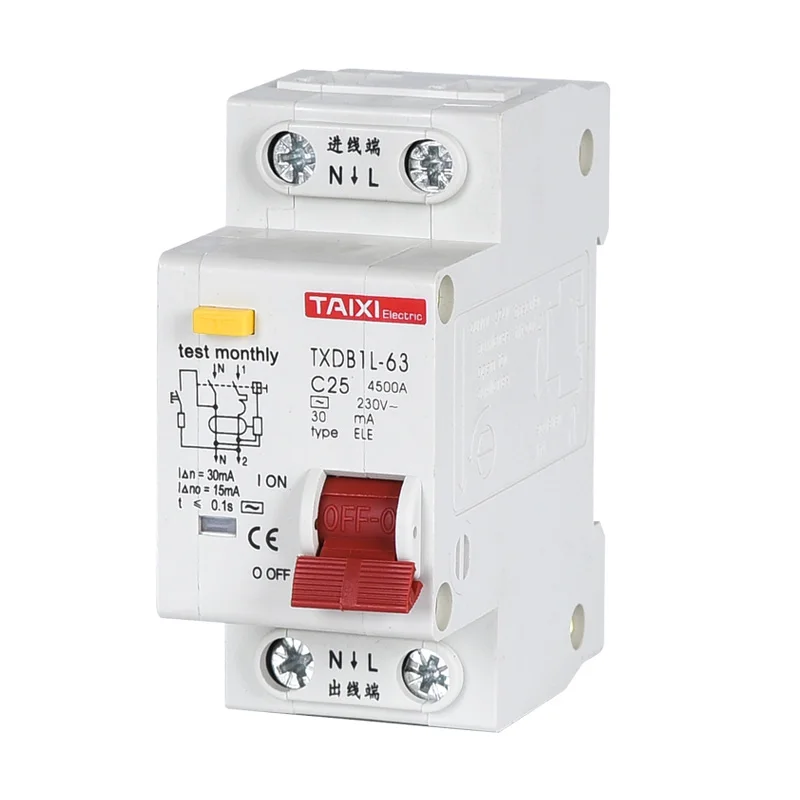 DPNL 1P + N RCBO C40A автоматический выключатель остаточного тока с защитой от перегрузки