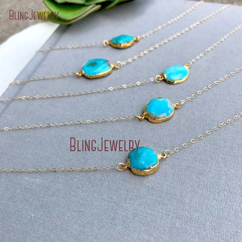 20180424-NM11596-Raw Turquoise Necklace Boho Rough Cut Freeform Turquoise Necklace 24k Gold Fill Necklace Turquoise Pendant Minimalist Rustic Turquoise Gift_3