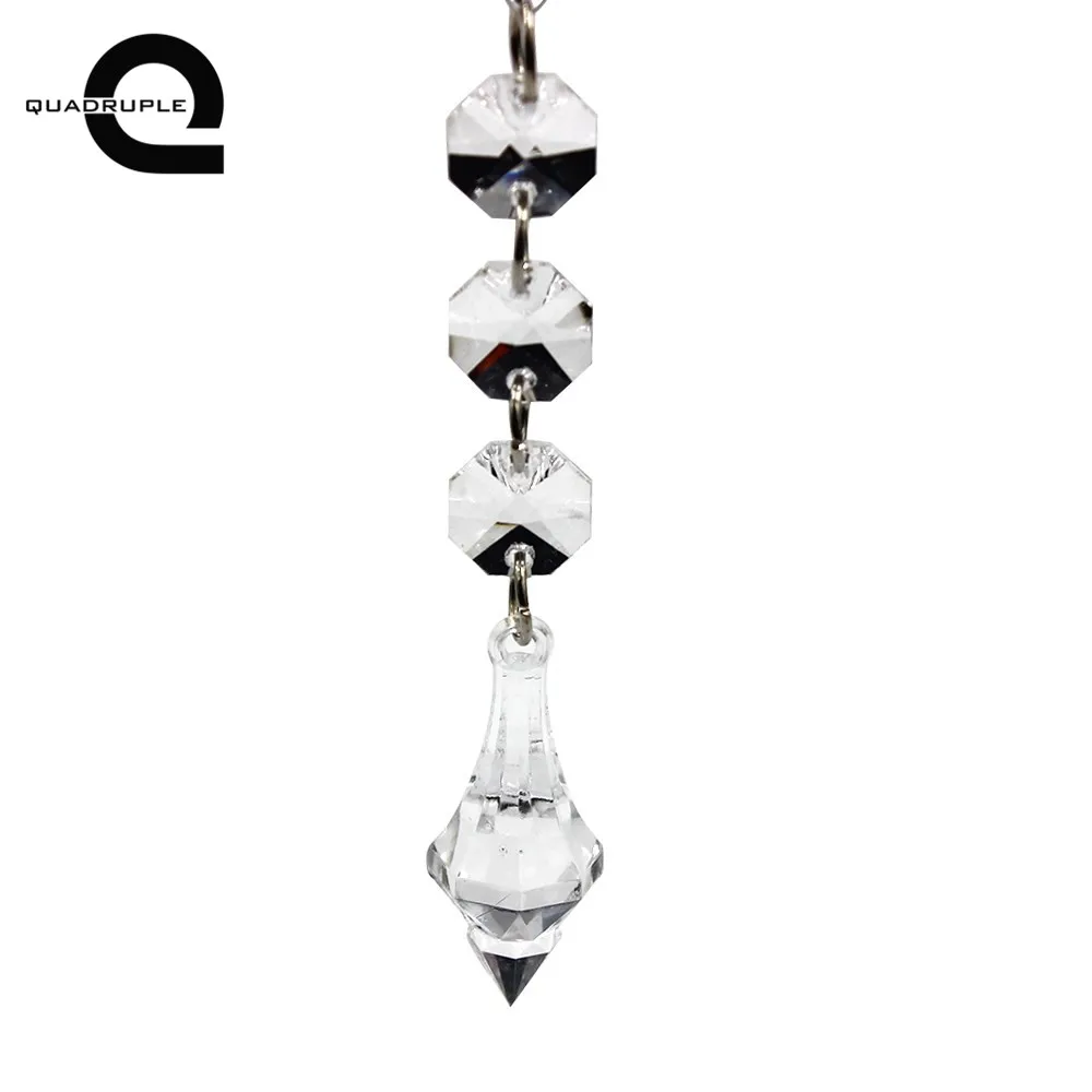 

Quadruple 1 Pc Acrylic Clear Crystal Bead Chain Garland Hanging Chandelier Wedding Party Lighting Pendant Decor