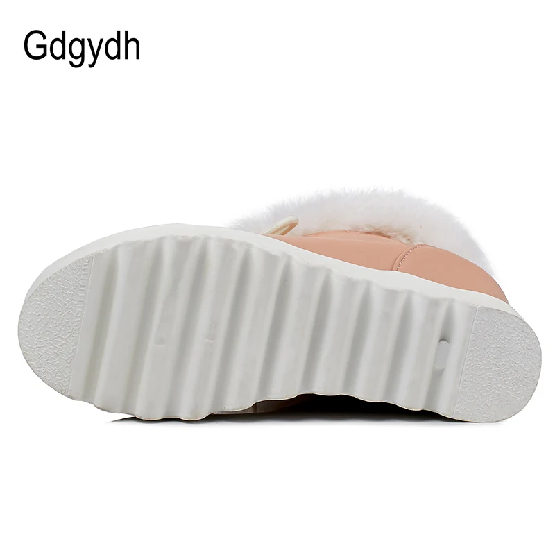 Женские ботильоны на натуральном меху Gdgydh черные теплая обувь из хлопка для