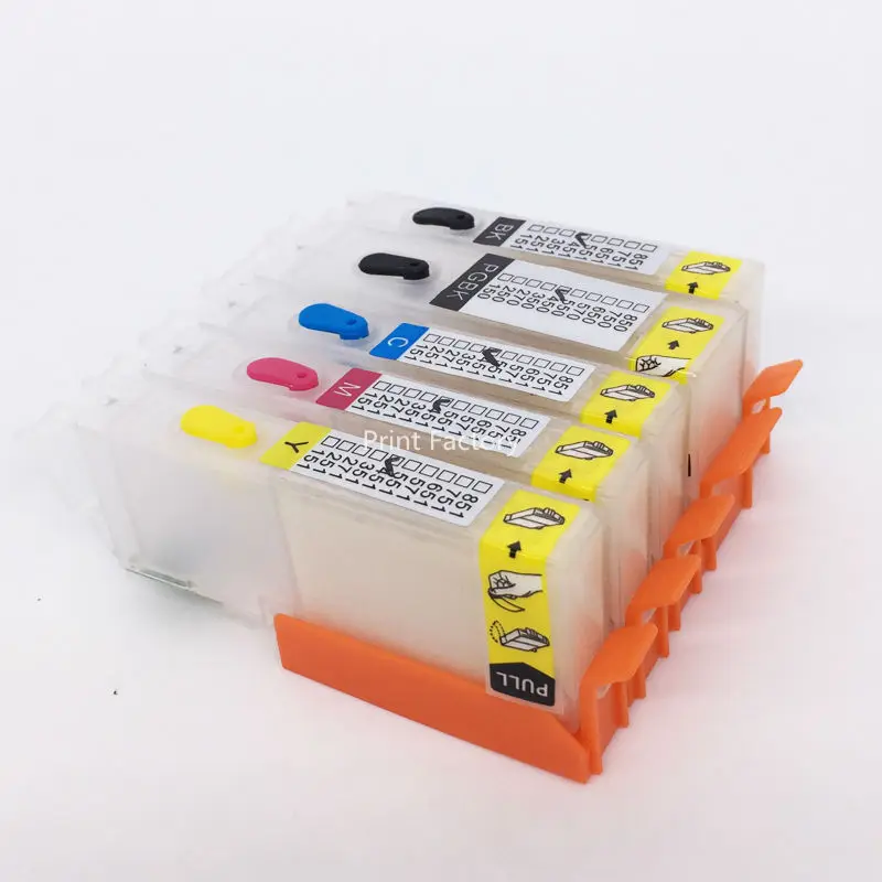 Многоразовый картридж с постоянным чипом для Canon PIXMA IP7210 MG5410 MX921 MX721 5 цветов