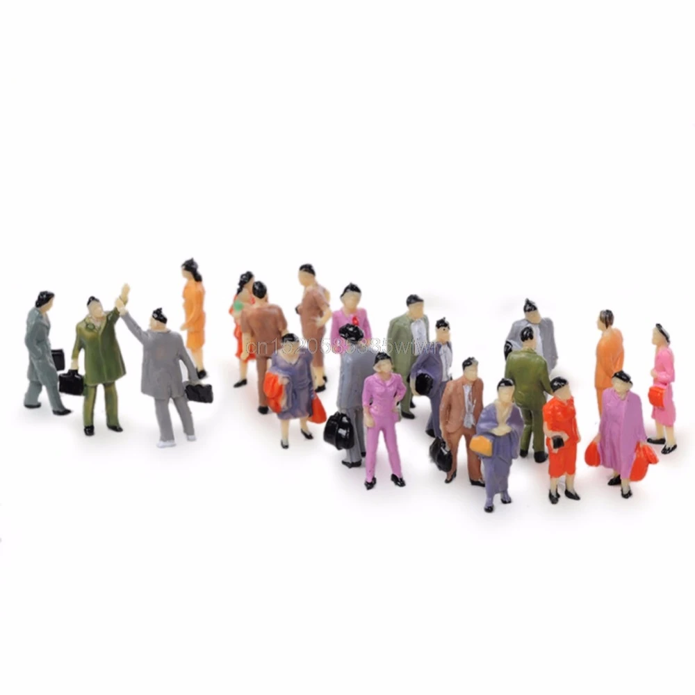 100Pcs 1 87 Building Layout Model People Train HO Scale Painted Figure Passenger HC6U Drop shipping