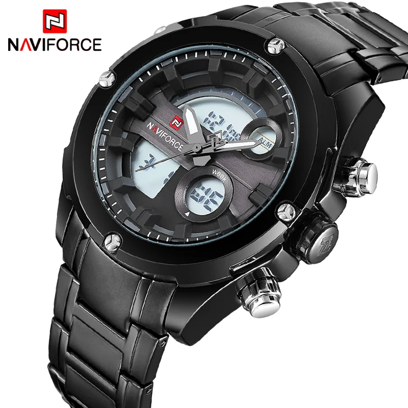 Meilleur NAVIFORCE NOUVEAU Top Marque De Luxe Hommes Montres de Sport Imperméables Pour Hommes Quartz Analogique LCD Montre Bracelet Homme Horloge relogio masculino