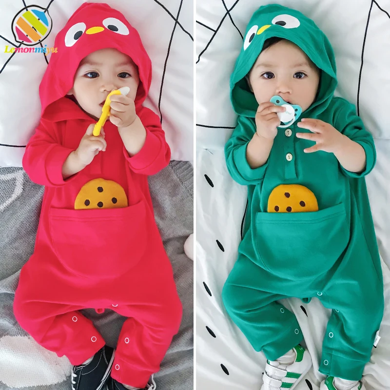 

Lemonmiyu Baby Newborn Rompers Cotton Cartoon Infant One -piece Harem Autumn Warm Long Sleeve Jumpsuits Cute Hooded Clothing