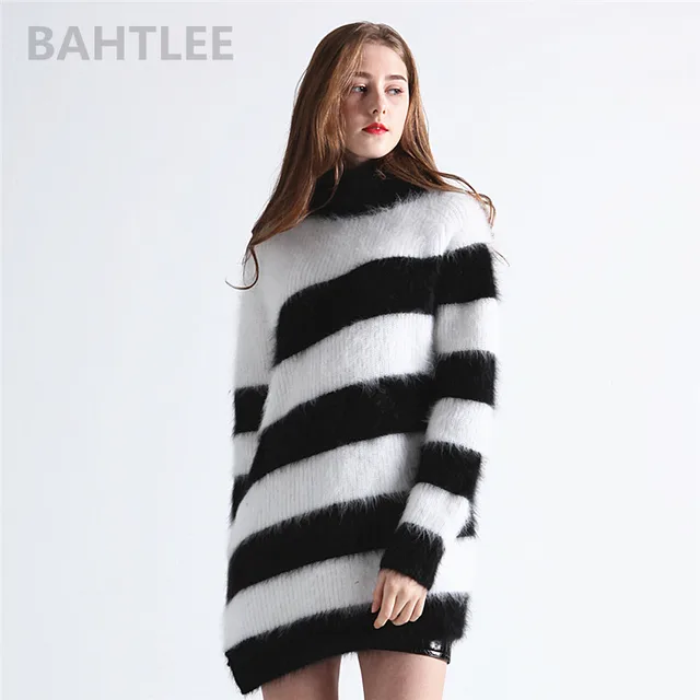 $US $105.00  BAHTLEE Autumn winter women's wool angora rabbit turtleneck pullovers sweater O-NECK fashion brand 
