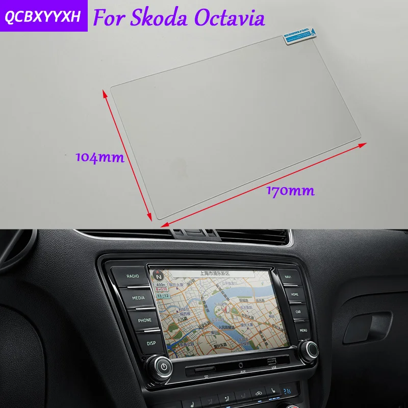Car Sticker 8 Inch GPS Navigation Screen Glass Protective Film For Skoda Octavia Accessories Control of