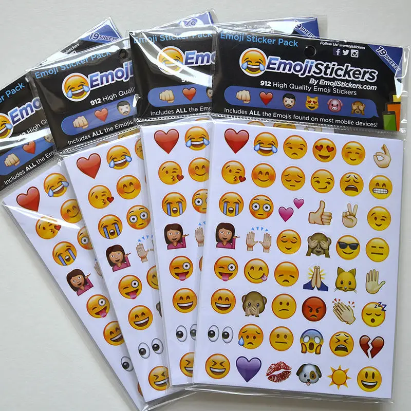 Hot 19 sheets/ 20 sheets Emoji Stickers 912/960 Die Cut Smily Face DIY