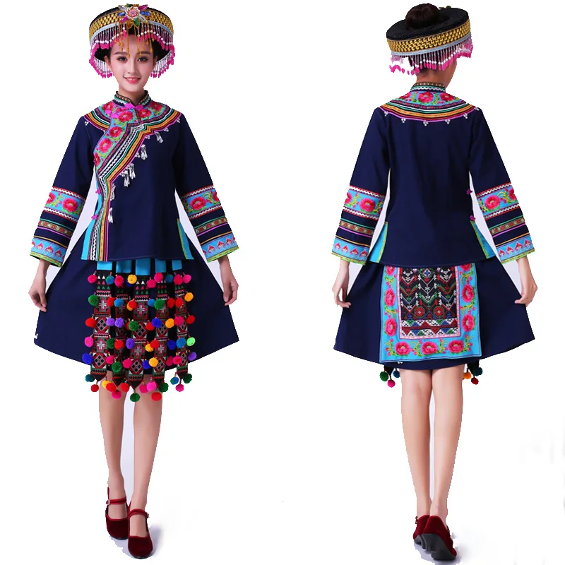Новинка одежда Hmong miao женские Сценические костюмы для певцов национальный