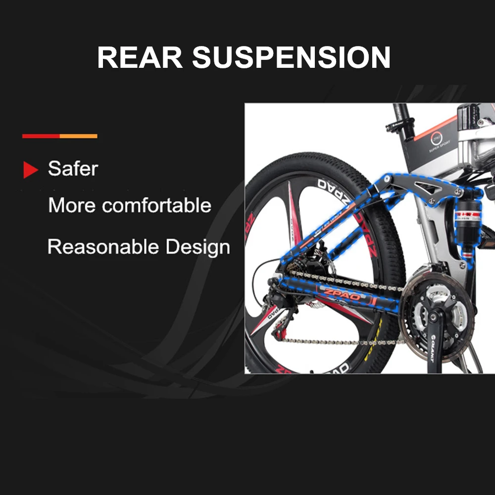 Perfect 26 inches, 48V 350W,21 Speed Folding Electric Bicycle, Mountain Bike, Lithium Battery, Aluminum Alloy Frame, Disc Brake. 12 Perfect 26 inches, 48V 350W,21 Speed Folding Electric Bicycle, Mountain Bike, Lithium Battery, Aluminum Alloy Frame, Disc Brake. 12