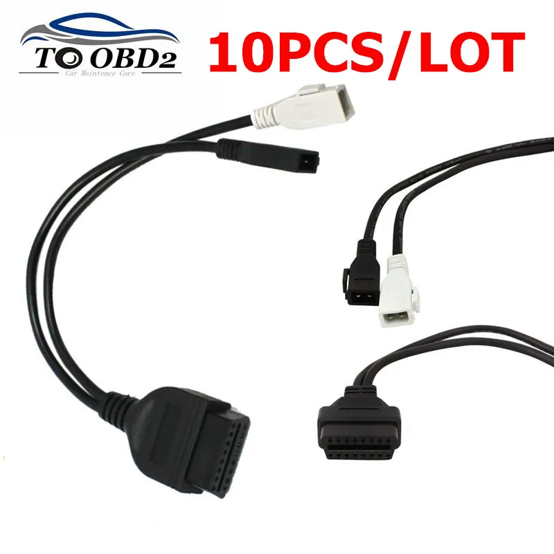 10 шт./лот для AUDI 2 + 2 P для AUDI 2x2PIN 2 P + 2 P до 16 Pin OBD 2 Автомобильный Диагностический кабель 16pin OBD2 адаптер VAG диагностические инструменты