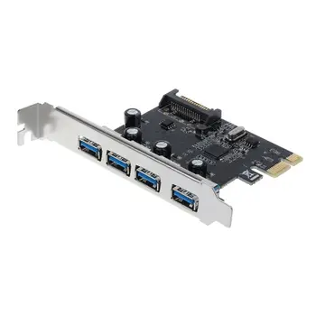 

PCI-E PCI Express To USB 3.0 VIA Chip SATA Interface 4 Port Adapter Converter Card for Desktop Windows XP/2003/Vista/Win7/Win8