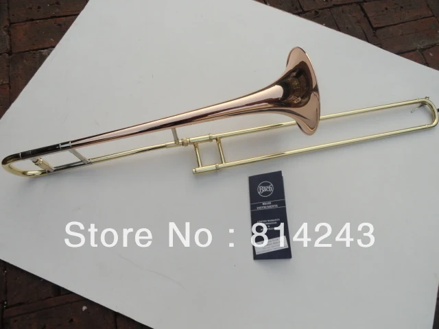 

Brand Bach B Flat Alto Trombone Musical Instrument Surface Gold Lacquer Phosphor Copper Professional Trombone With Case