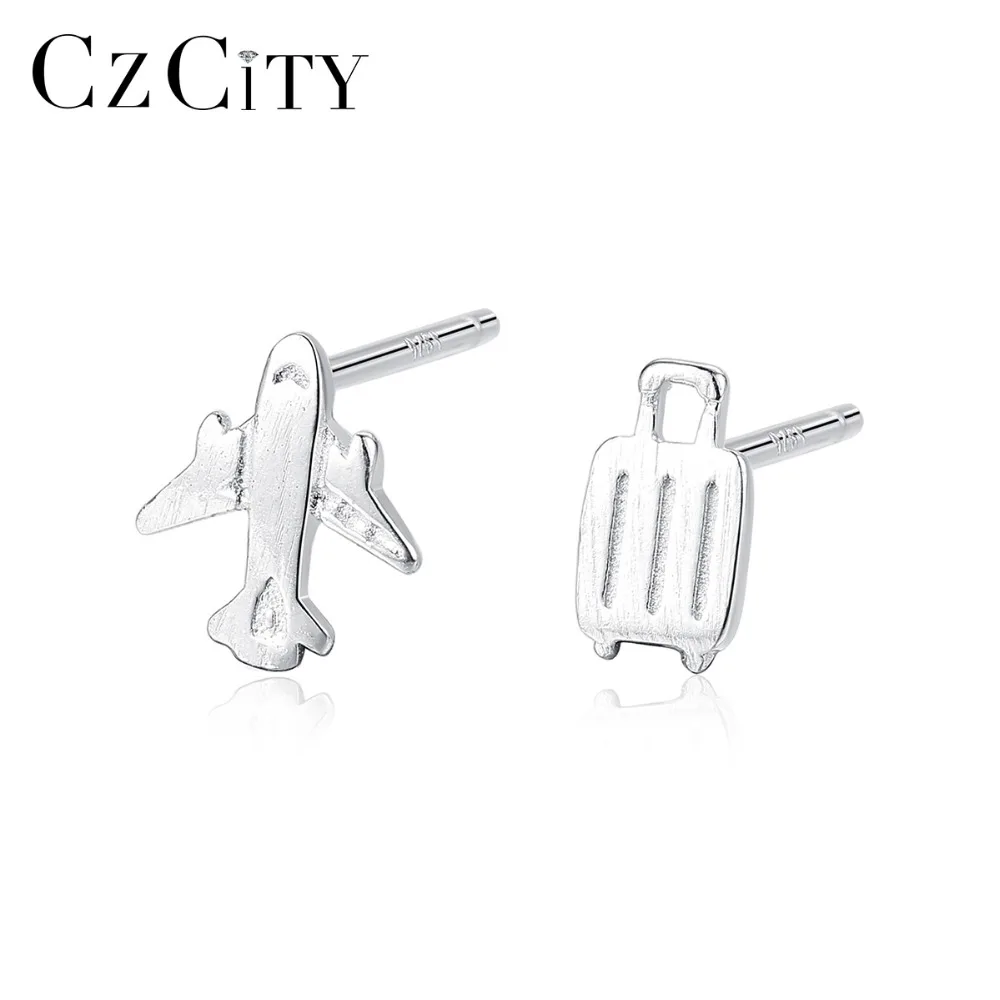 CZCITY модная куртка с надписью Mini самолет и багажник дизайн серьги со шпилькой для