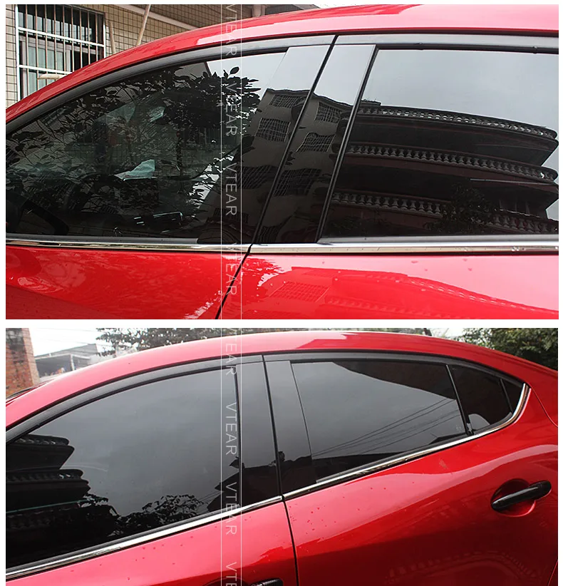 Vtear для Mazda мазда 3 Axela- окна автомобиля BC Колонка наклейка отделка зеркальная отражающая панель внешние аксессуары хэтчбек седан，наклейки на авто，автотовары