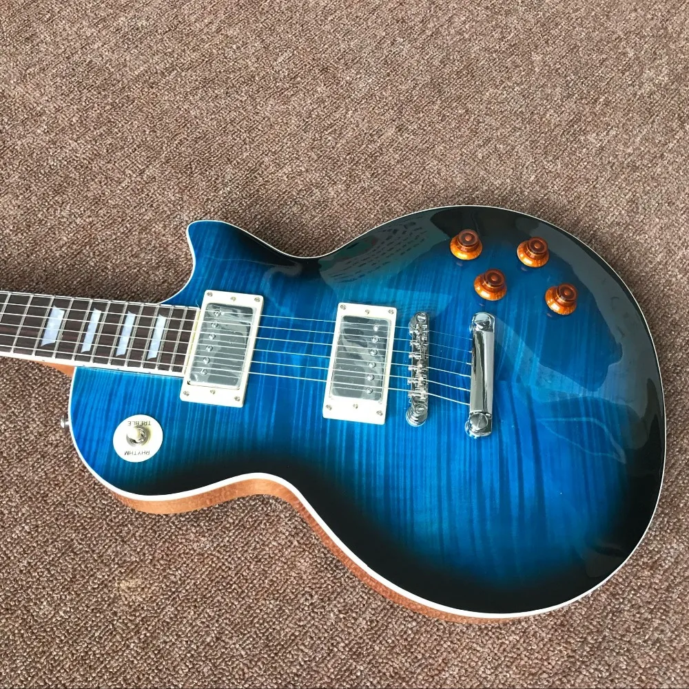 New standard custom. blue Tiger Flame electric guitar Standard Chinese gitaar. standard custom guitarra.musical instruments. New standard custom. blue Tiger Flame electric guitar Standard Chinese gitaar. standard custom guitarra.musical instruments.