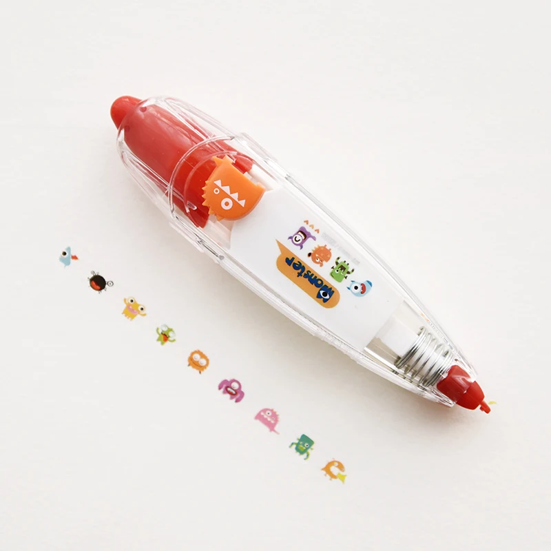 Cartoon Floral Sticker Tape Pen: Fun Kids Stationery Cartoon Floral Sticker Tape Pen: Fun Kids Stationery