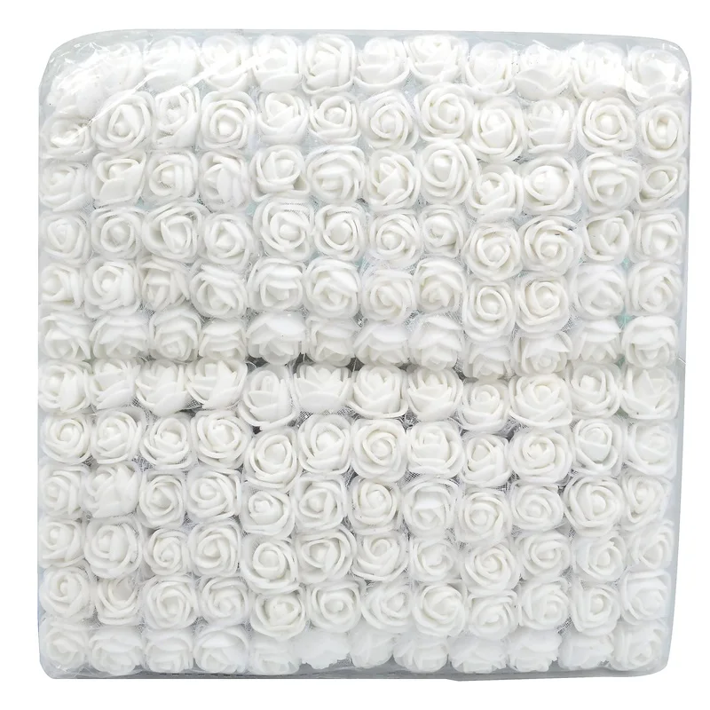 144pcs 2cm Mini Foam Rose Artificial Flower Bouquet Wedding Flower Decoration Scrapbooking DIY Wreath Cheap Fake Rose Flowers