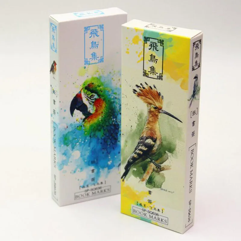 

32pcs / Box Creative Cartoon "Wandering Bird" Bookmark Boxed Bookmark School Supplies Children Cute Stationery Gifts
