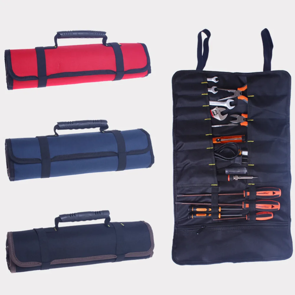 20 Pockets Hardware Tools Roll Bag Electrician Carry Pouch for Plier
