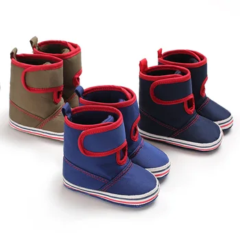 

Newborn Baby Girls Boys Snow Shoes Hook&Loop infant Boots Fashion Snow Boots Toddler Solid Fashion Boots Winter Warm Shoes