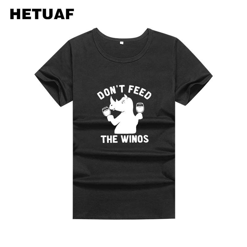 HETUAF не кормите Winos крупного рогатого скота Забавные футболки с графикой для женщин 2018 мультфильм хиппи Лето футболка Femme Винтаж Polera Mujer