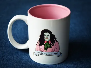 

New Friends TV Show Series White Ceramic Coffee Tea Cup Mug Cute Fat Monica