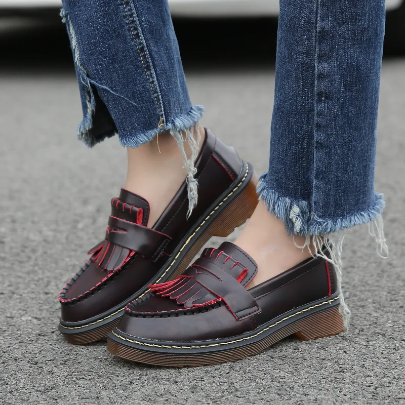 HZXINLIVE Classic Women Tassels Loafers Slip on Shoes Woman Soft Leather Women Flats Oxford Shoes for Women Plus Size 10 11 12 HZXINLIVE Classic Women Tassels Loafers Slip on Shoes Woman Soft Leather Women Flats Oxford Shoes for Women Plus Size 10 11 12