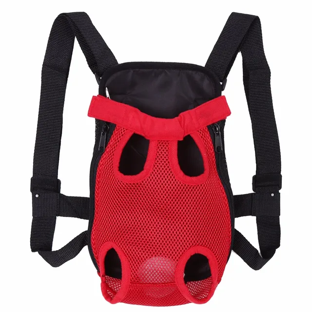 Fashion Dog Carrier Five Holes Travel Dog Backpack Breathable Net Pet Bags Shoulder Pet Puppy Carrier 4 Size Red Blue Color