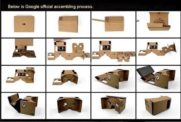 Google Cardboard Viar 3 D Virtual Reality Goggles 3D VR Glasses For Phone iPhone Android Smartphone Helmet Headset Wirth Lenses