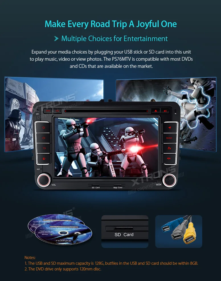 Best XTRONS 7" Android Head Unit Stereo Radio GPS Video Car DVD Player for Volkswagen Passat CC Eos Estate Sedan for Skoda for Seat 10