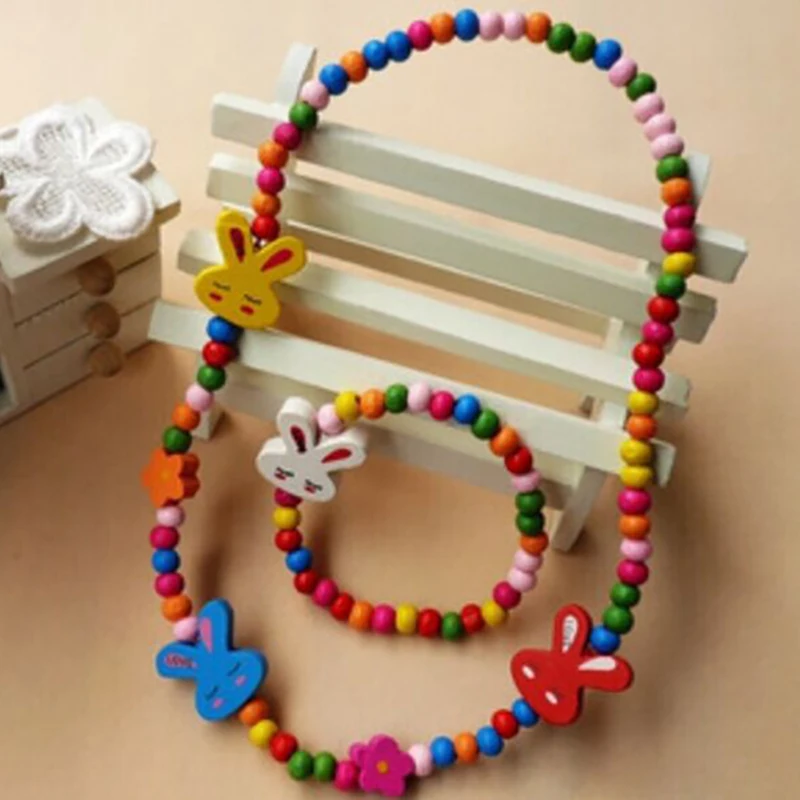 MixMax 25 наборов детей мультфильм деревянные бусы ручной работы браслеты ожерелья вечерние подарки для мальчиков девочек